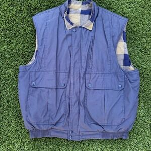 WEEDS Mens Blue Plaid Lined Quilted Vest Size XL‎